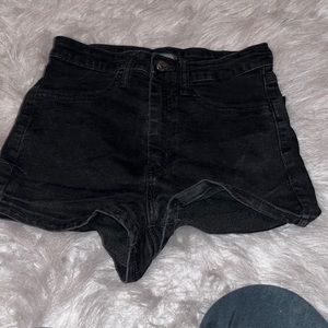 Black jean shorts